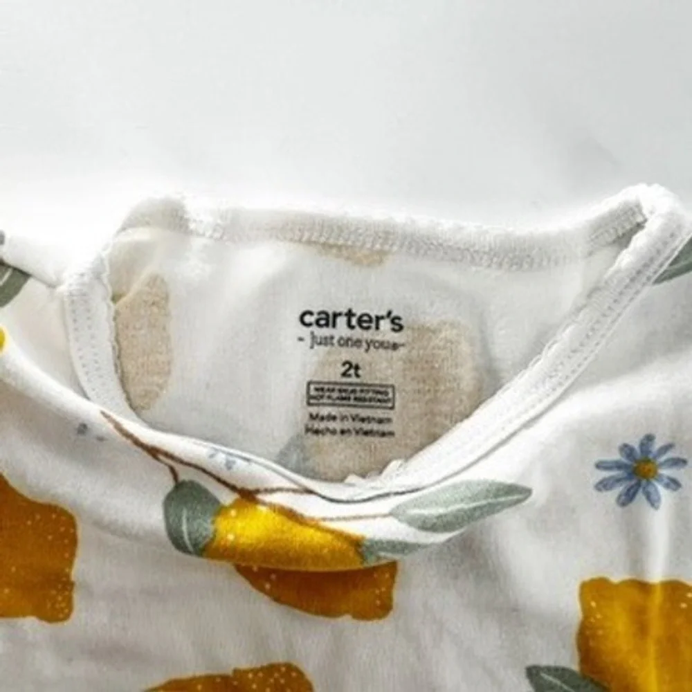 Carter's Just One You Kids 2T Lemon‎ Print Long Sleeve Pajama Set